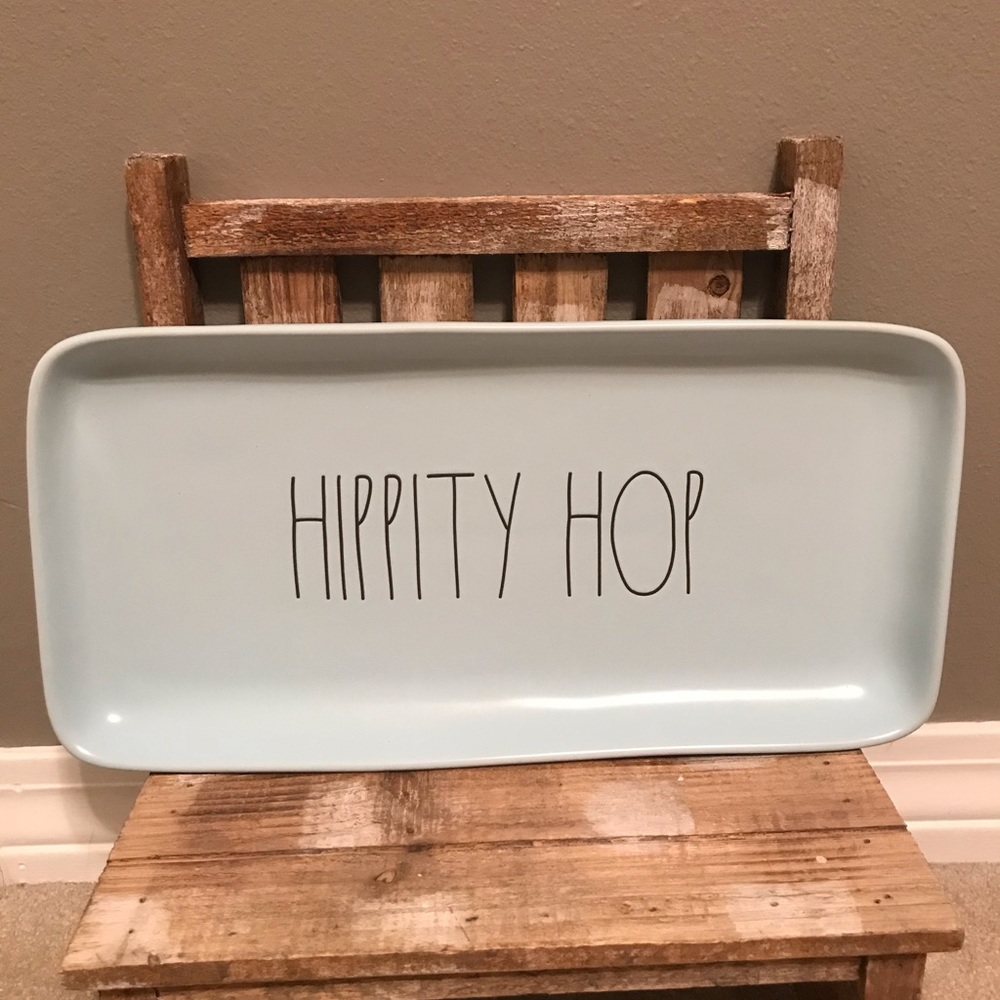 Rae Dunn Hippity Hop Blue Easter Tray